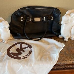 Michael Kors Black Pebbled Leather Satchel